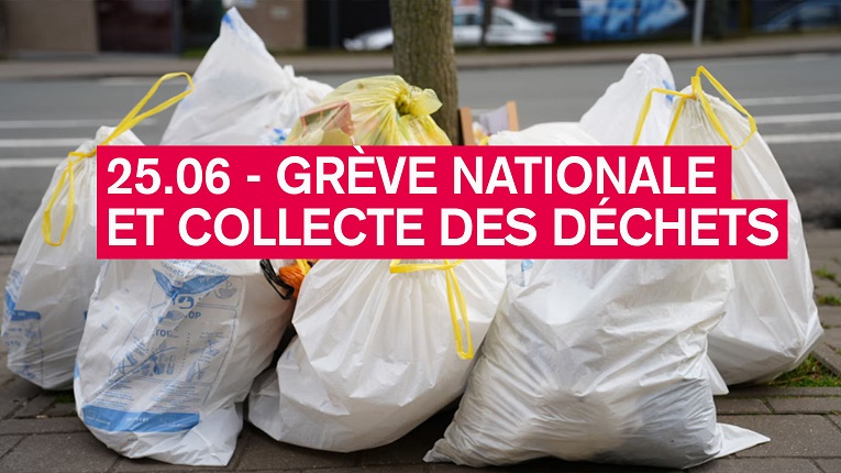 Grève nationale le mercredi 25/06 : les collectes de déchets et d’encombrants potentiellement perturbées
